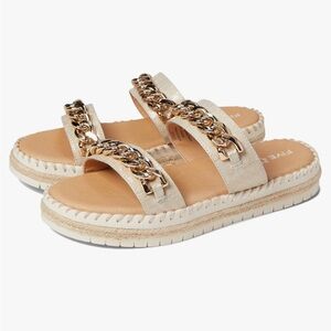 ✨🥳 FIVE TRIBE - Chill Gold Chain Snake Print Slide Sandals - Women’s Size 9.5 M